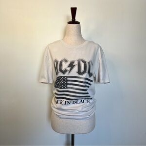 Lucky Brand AC/DC Back In Black Tie-Dye Vintage Band Tee size small